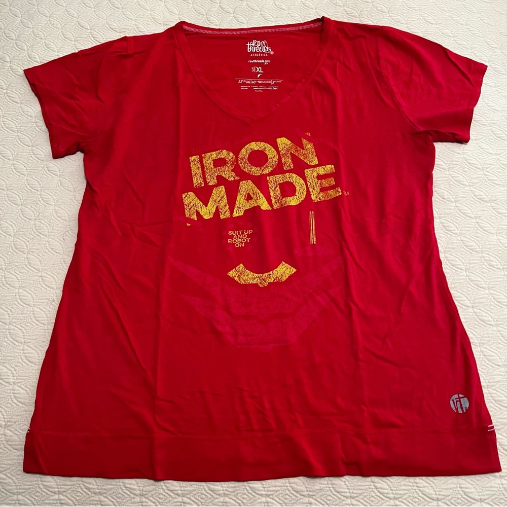 Raw Threads Athletic Marvel Iron Man Women’s Bamboo Running Shirt (size XL)